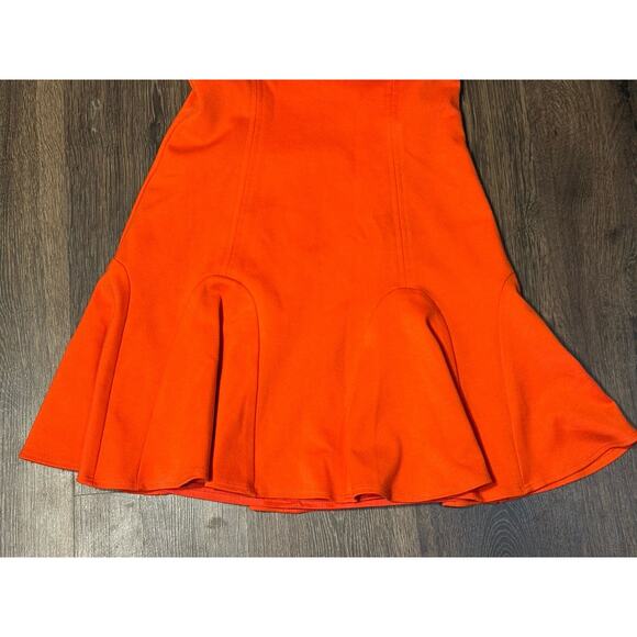 Trina Turk Womens Faith Ponte Flare Mini Dress Short Sleeve Orange size Small - Picture 10 of 11